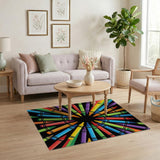 Colorful Crayon Burst Kids Area Rug
