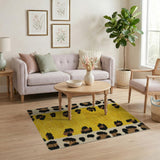 Vibrant Yellow Leopard Print Runner Rug