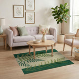 Floral Vintage Lush Fern Green Area Rug