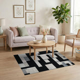 Black White Geometric Modern No. 8 Area Rug