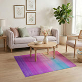 Vibrant Ombre Rainbow Stripe Area Rug