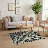 Bold Black Brush Stroke Abstract Area Rug