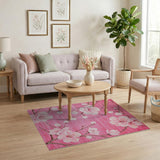 Pink Floral Vintage Pink Cherry Blossom Floral Area Rug