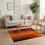 Fiery Flame Abstract Area Rug