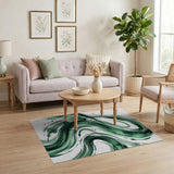 Abstract Area Emerald Swirl Abstract Area Rug