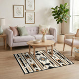 Southwestern Geometric Area Rug in Brown and Black