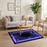 Neon Blue Circuit Washable Area Rug