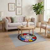 Smiley Pool Balls Cartoon Area Rug
