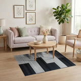 Black White Geometric Halftone Area Rug