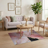 Rose Pink Marble Gold Vein Area Rug