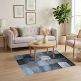 Geometric Modern Blue Grey Geometric Abstract Area Rug