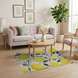 Yellow Vibrant Lemon Branch Area Rug