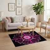 Geometric Modern Vibrant Pink Mandala Geometric Area Rug