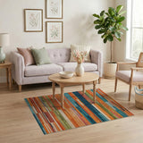 ODIKA Modern Abstract Multi-Color Washable Rug - Low Pile Non-Slip Pet & Kid Friendly Area Rug