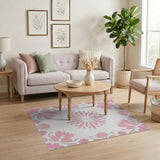Floral Vintage Vintage Pink Floral Mandala Area Rug