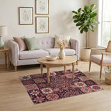 Pink Mandala Paisley Tile Area Rug