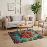 Mandala Starfish Coral Reef Area Rug