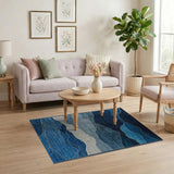 Blue Kintsugi Mountains Area Rug
