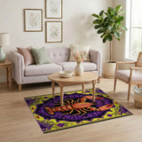 Vibrant Lobster Medallion Persian Area Rug