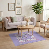 Kawaii Purple Bunny Stars Area Rug