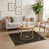 Geometric Modern Gold Sunburst Geometric Area Rug