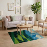 Serene Alpine Peaks and Pine Forest Rug