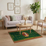 Multi-color and Patterns Football Field Area Rug with Centered Ball