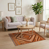 Orange Bold Orange Diamond Southwestern Area Rug