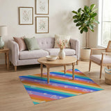 Rainbow Hearts and Paws Kids Washable Area Rug