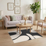 Abstract Area Black and White Black White Abstract Area Rug