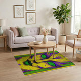 Vibrant Mardi Gras Mask Area Rug
