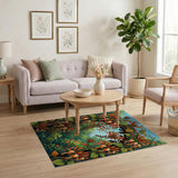 Orange Trumpet Vine Archway Floral Rug