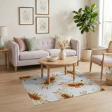 Abstract Orange Spike Burst Area Rug