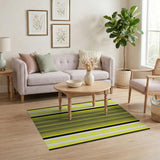 Bold Yellow Black Mesh Geometric Area Rug