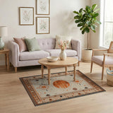 Southwestern Orange Sunburst Area Rug