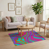 Multi-color and Patterns Vibrant Swirl Multi-Color Abstract Area Rug