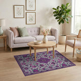 Purple Purple Medallion Persian Area Rug