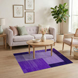 Purple Purple Geometric Block Area Rug