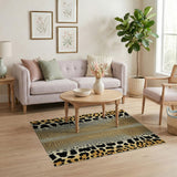 Brown and Tan Leopard Print Tan Area Rug