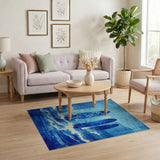 Vintage Surfboards Blue Waves Coastal Rug