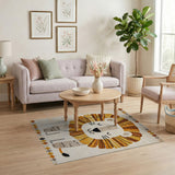 Cute Sleepy Lion Kids Area Rug