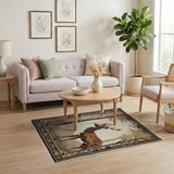 Majestic Deer in Autumn Forest Rug