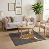 Stylized Longhorn Cow Head Area Rug