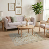 Traditional Persian Ivory Terracotta Floral Persian Area Rug