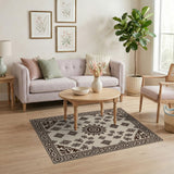 Cream Beige Traditional Persian Floral Medallion Rug