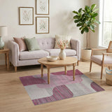 Modern Abstract Pink Wavy Area Rug