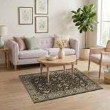 Traditional Persian Black Gold Traditional Persian Area Rug