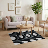 ODIKA Modern Geometric Arch Washable Rug - Low Pile Non-Slip Area Rug