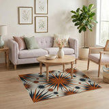 Orange Starburst Geometric Area Rug