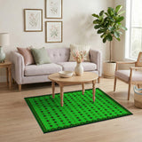 Geometric Modern Vibrant Green Shamrock Clover Area Rug